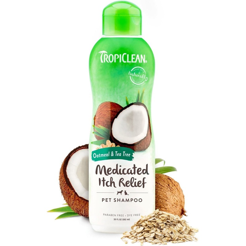 TropiClean Medicated Itchy Skin Relief Oatmeal & Tea Tree Shampoo for Dogs