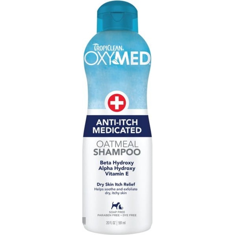 TropiClean OxyMed Medicated Itch Relief Oatmeal Shampoo for Dogs