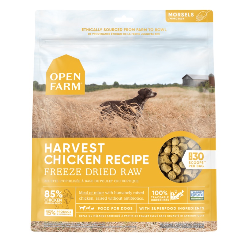 Open Farm Grain Free Harvest Chicken Recipe Freeze Dried Raw Dog Food