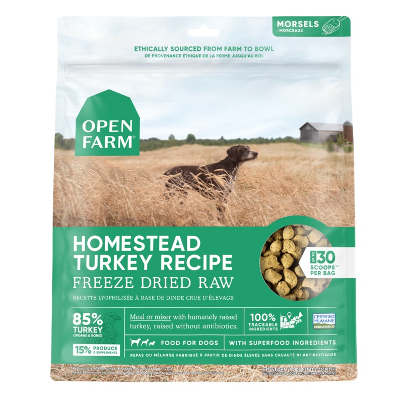 Open Farm Grain Free Homestead Turkey Recipe Freeze Dried Raw Dog Food