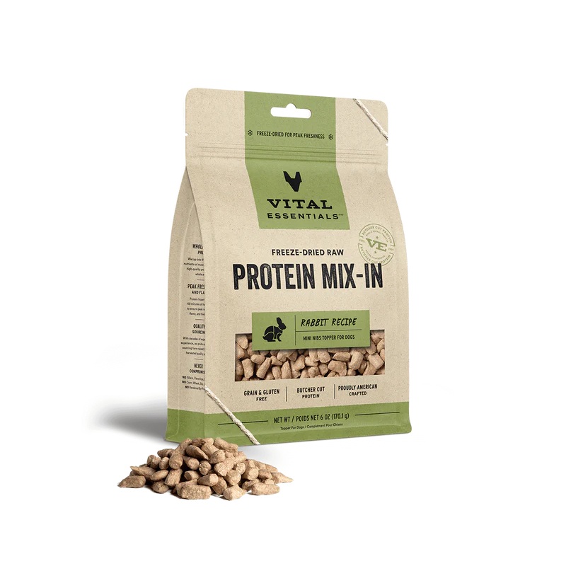 Vital Essentials - Protein Mix-In Mini Nibs Rabbit Topper for Dogs (6oz)
