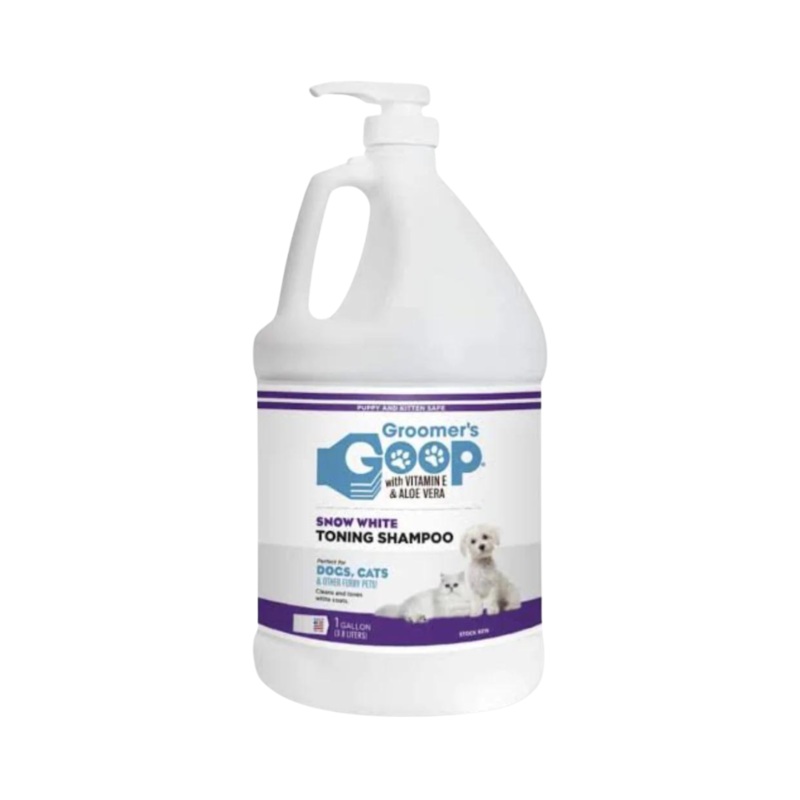 Groomers Goop Snow White Toning Shampoo - 1 Gallon Bottle with Pump