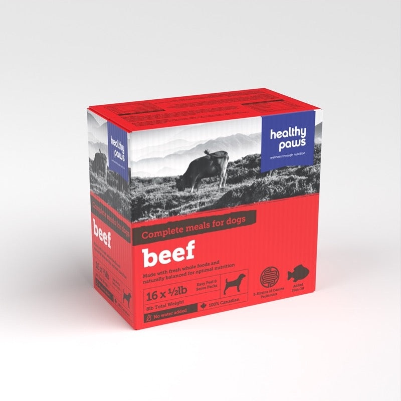 Healthy Paws Complete - Beef Dinner 8lbs (16 x 1/2lb)
