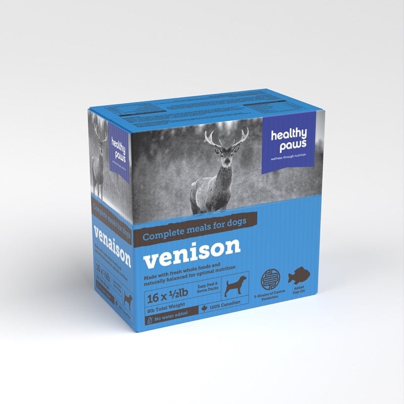Healthy Paws Complete - Venison Dinner 8lbs (16 x 1/2lb)