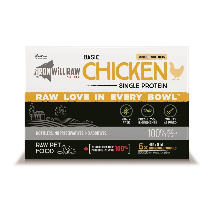 IRON WILL RAW - BASIC CHICKEN - 6LB