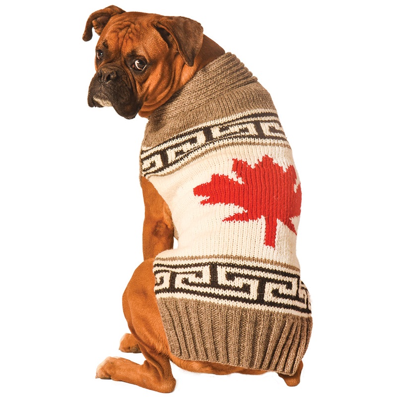 Chilly Dog - Grey Canadian Maple Leaf Dog Sweater