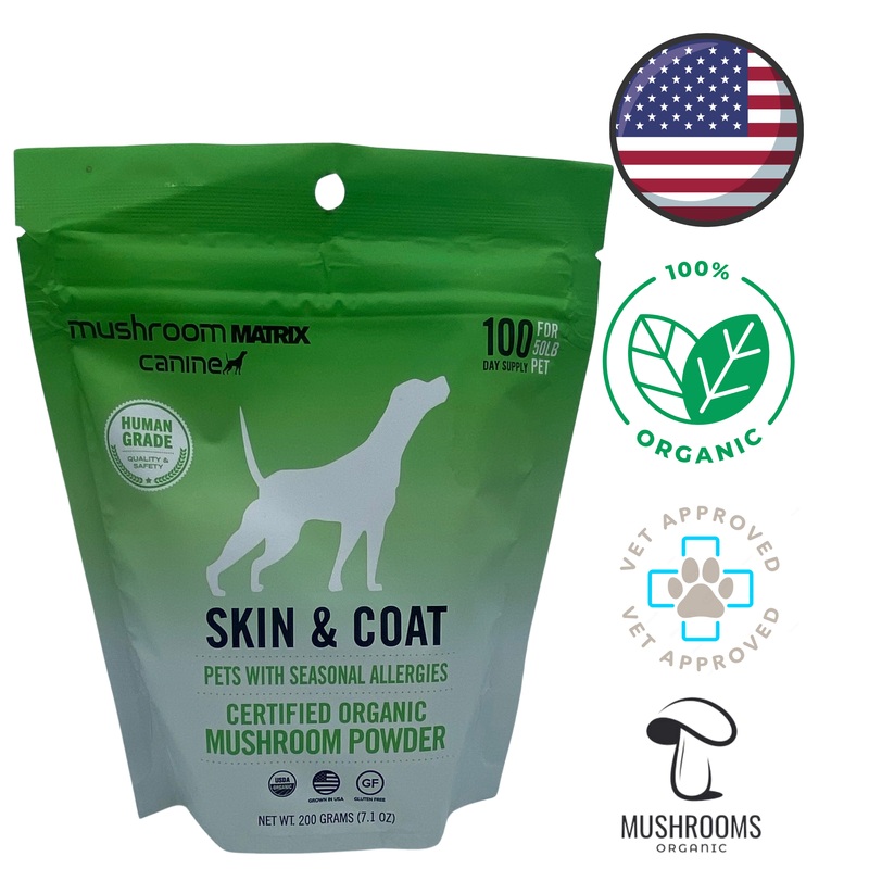 Canine Matrix - Skin & Coat Mushroom Powder Pouch - 200 Grams