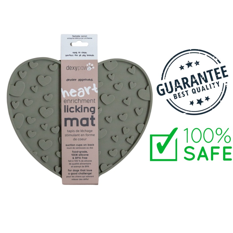 Dexypaws - Green Heart Shaped Enrichment Licking Mat
