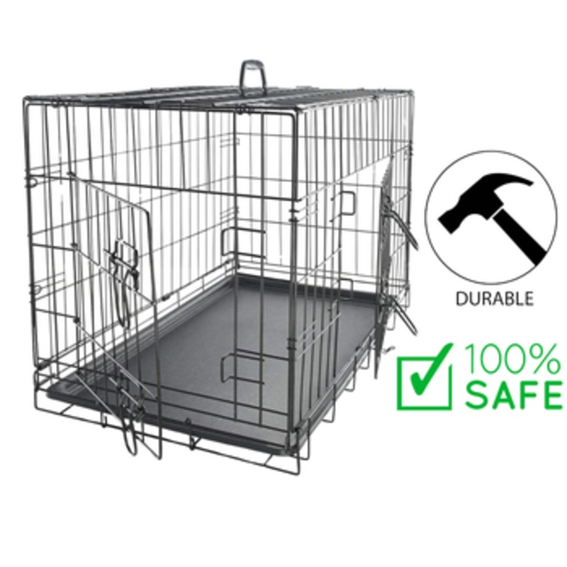 Markif - Deluxe Crate Foldable Double Doors Dog - 36 Inches