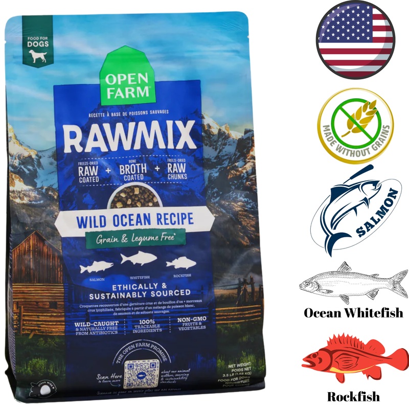 Open Farm - Grain Free Wild Ocean RawMix Dry Dog Food - 3.5 lb