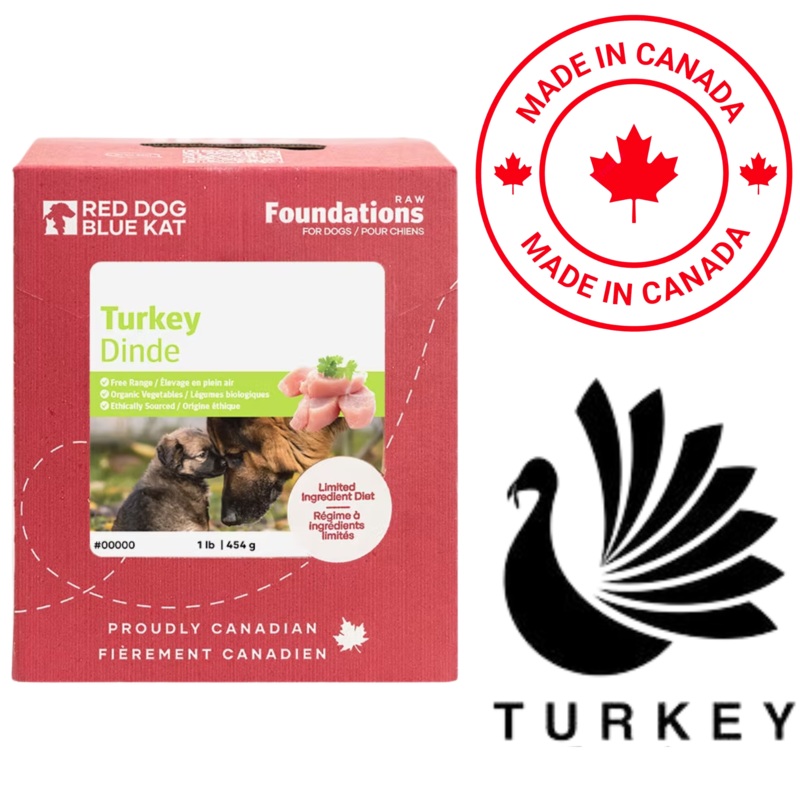 Red Dog Blue Kat - Foundations Turkey Raw Dog Food - 1 lb