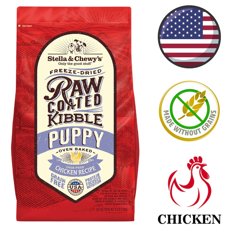 Stella & Chewy's - Grain Free Puppy Chicken Raw Coated Kibble Dry Dog Food - 3.5 lb
