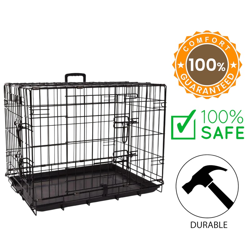 BuD'z - Deluxe Crate Foldable Double Doors Dog - 24 Inches
