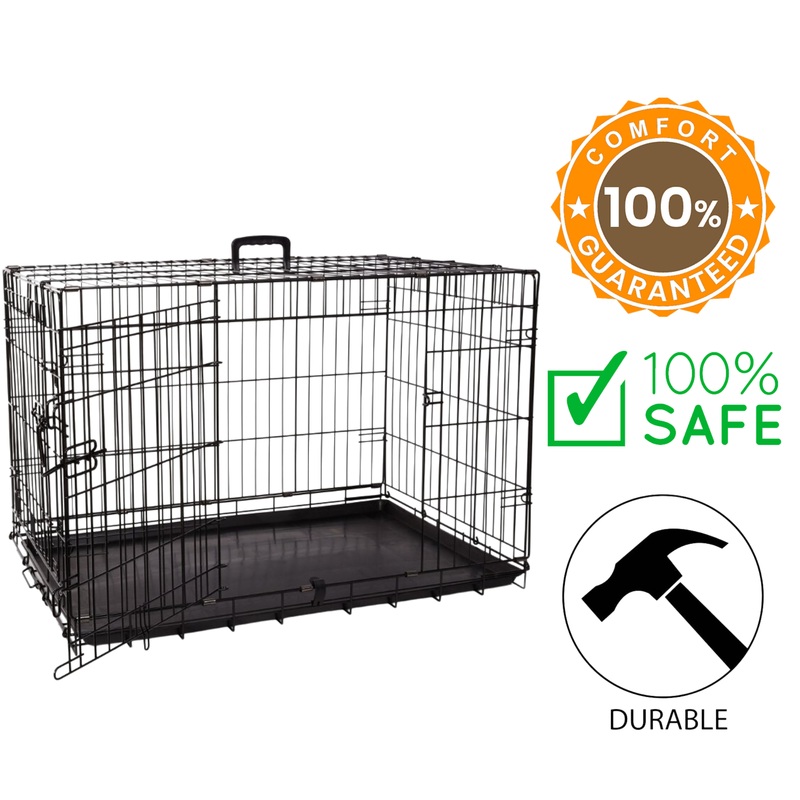 BuD'z - Deluxe Crate Foldable Double Doors Dog - 36 Inches