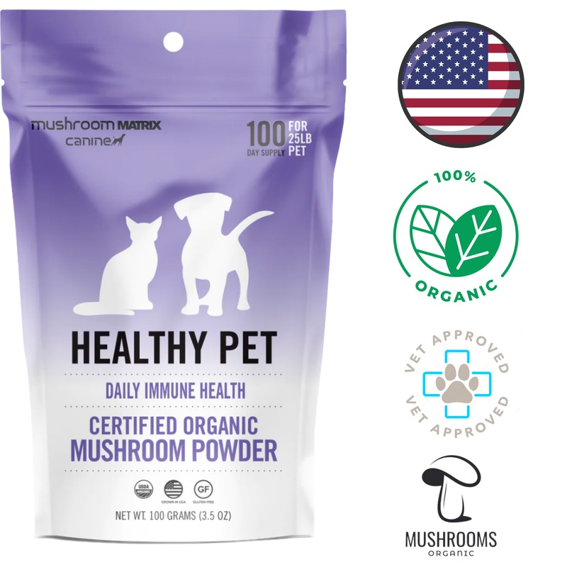 Canine Matrix - Healthy Pet Supplements Mushroom Powder Dog & Cat - 100 Grams
