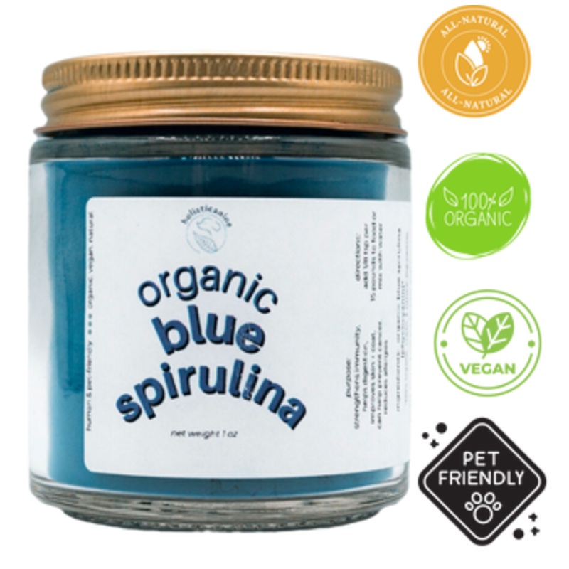Holisticanine - Organic Blue Spirulina Supplement Dogs & Cats - 1 Oz