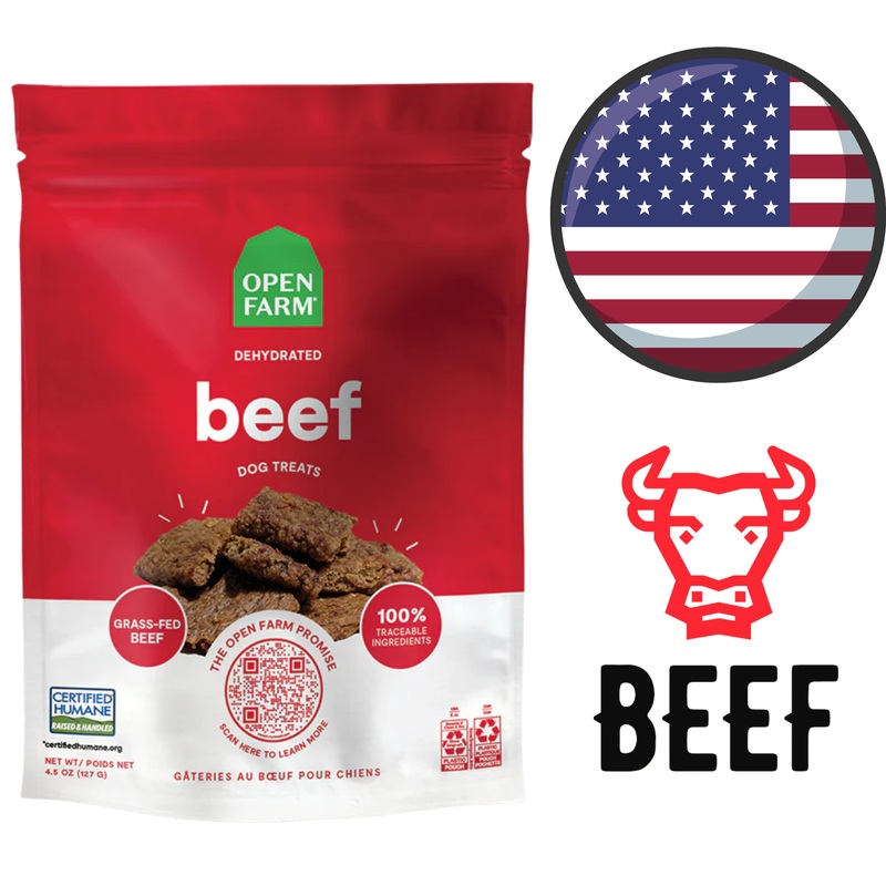Open Farm - Dehydrated Beef Dog Treats - 4.5 Oz