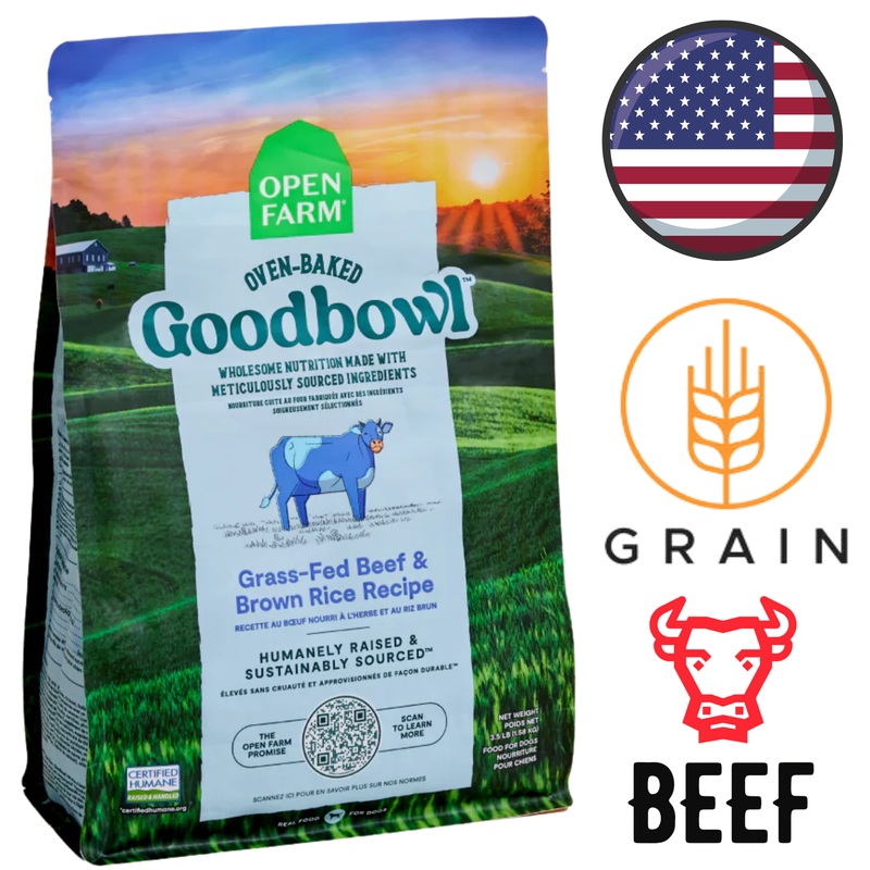 Open Farm - Goodbowl Grass-Fed Beef & Brown Rice Dry Dog Food - 3.5 lb