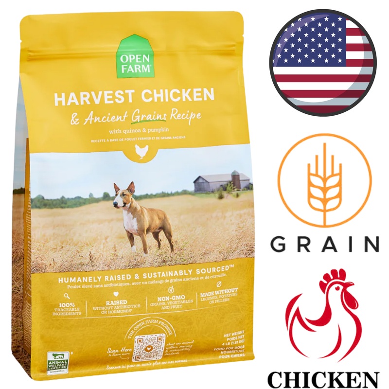 Open Farm - Harvest Chicken & Ancient Grains Dry Dog Food - 4 lb