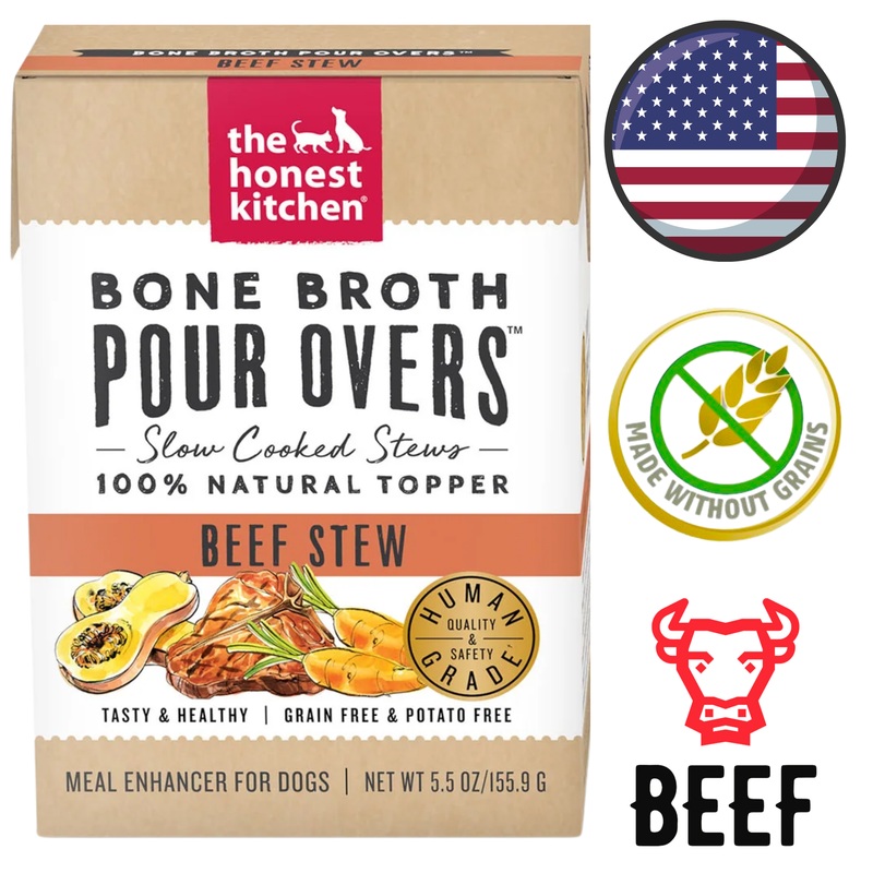 The Honest Kitchen - Beef Stew Bone Broth Pour Overs For Dogs - 5.5 Oz