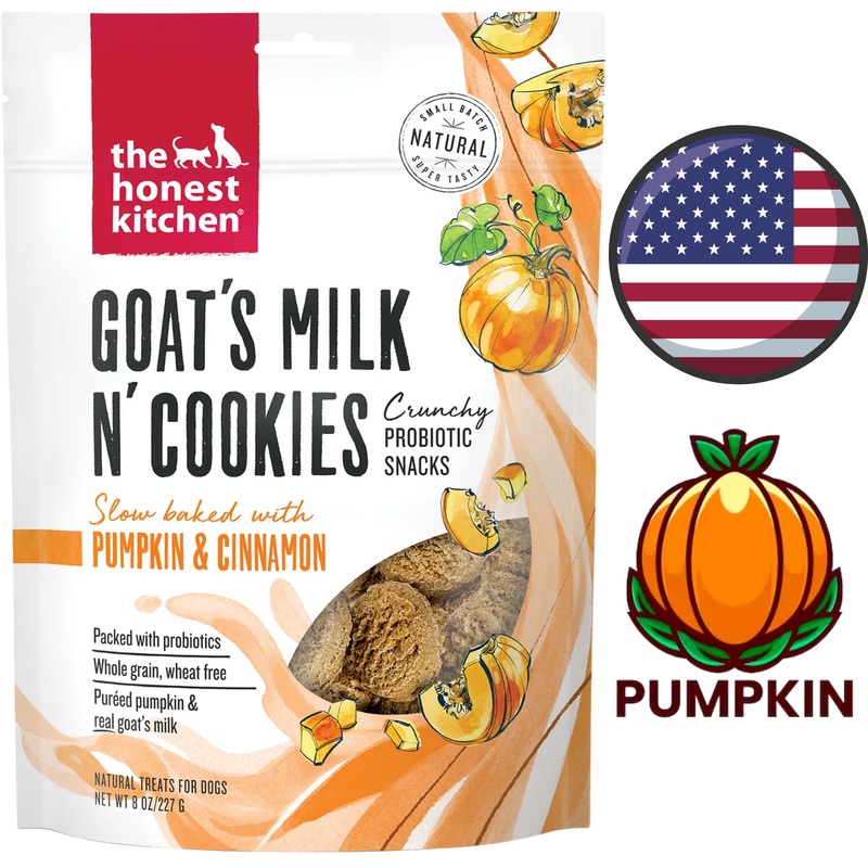 The Honest Kitchen - Goat's Milk N' Cookies Pumpkin & Cinnamon Dog Treats - 8 Oz