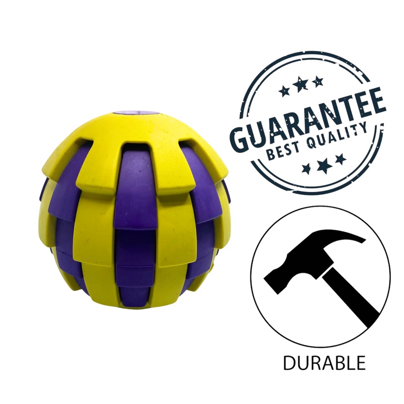 BuD'z - Rubber Astro With Treat Hole Dog Toy - Yellow