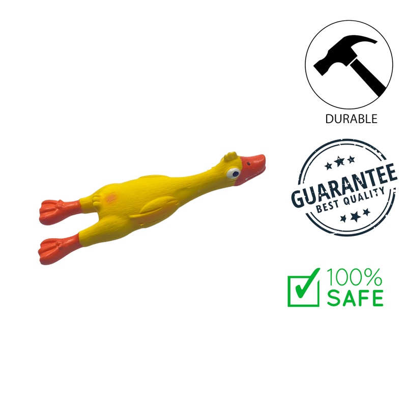 BuD'z - Yellow Latex Duck Squeaker Dog