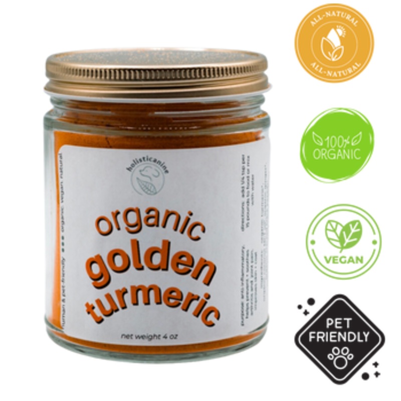 Holisticanine - Organic Golden Turmeric Supplement Dogs & Cats - 4 Oz