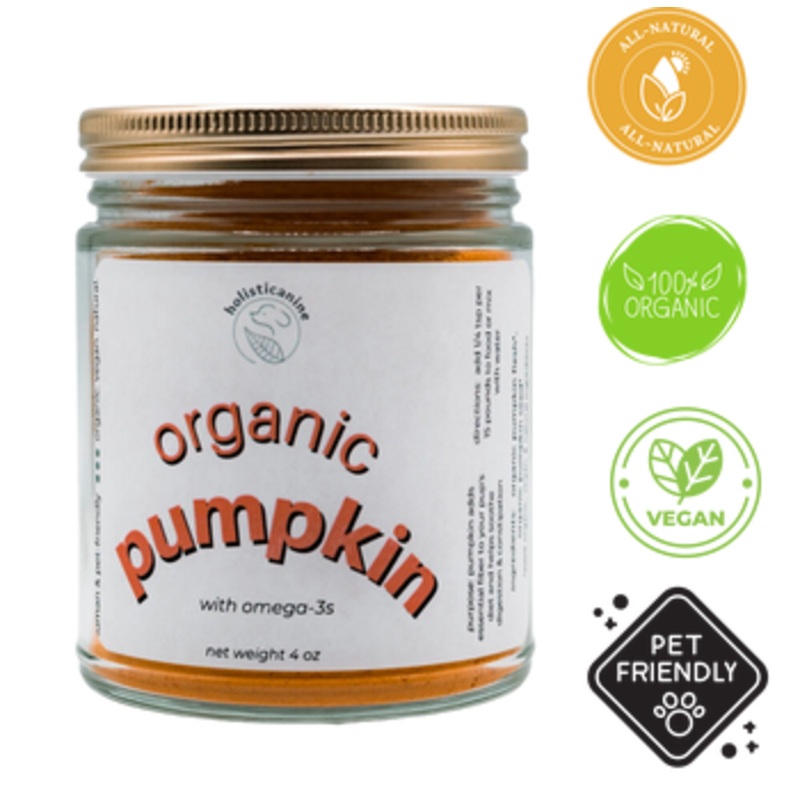 Holisticanine - Organic Pumpkin Supplement Dogs & Cats - 4 Oz