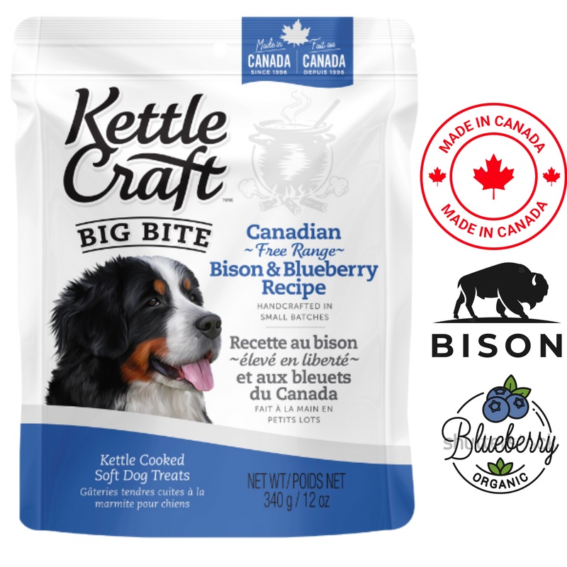 Kettle Craft - Bison And Blueberry Big Bite Dog Treats - 340 Grams
