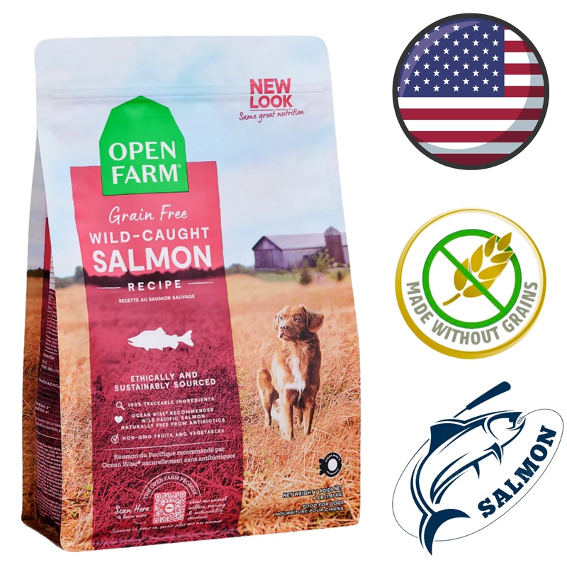 Open Farm - Grain Free Wild Caught Salmon Dry Dog Food - 4 lb, 22 lb