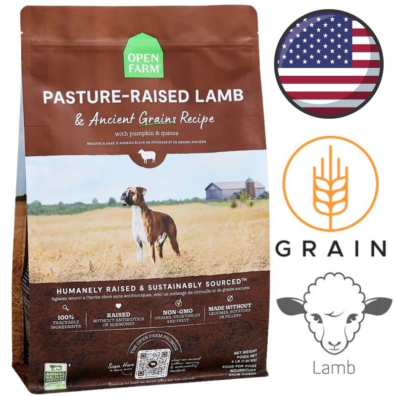 Open Farm - Pasture-Raised Lamb & Ancient Grains Dry Dog Food - 4 lb
