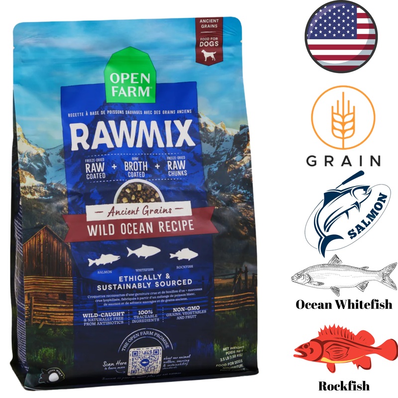 Open Farm - Wild Ocean & Ancient Grains RawMix Dry Dog Food - 3.5 lb