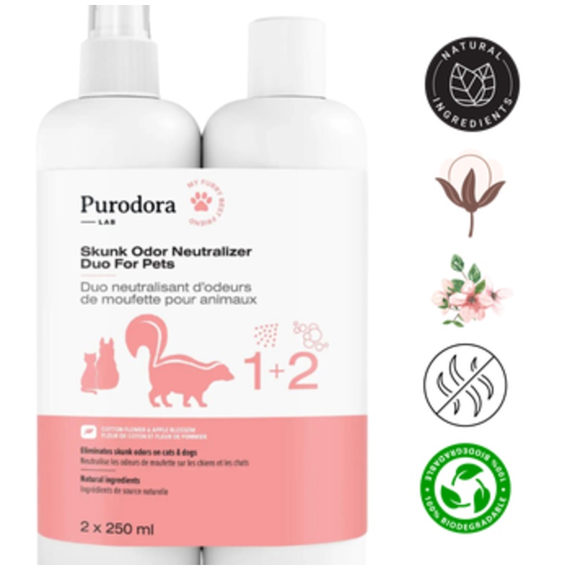 Purodora - Skunk Odour Neutralizer Duo For Pets - 250 mL