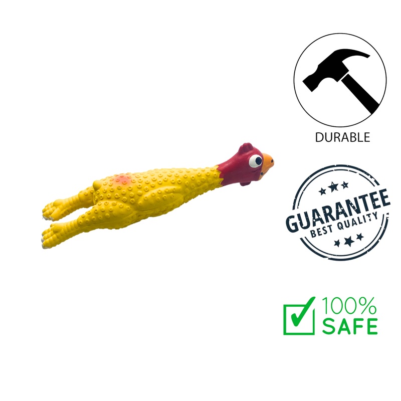BuD'z - Yellow Latex Chicken Squeaker Dog