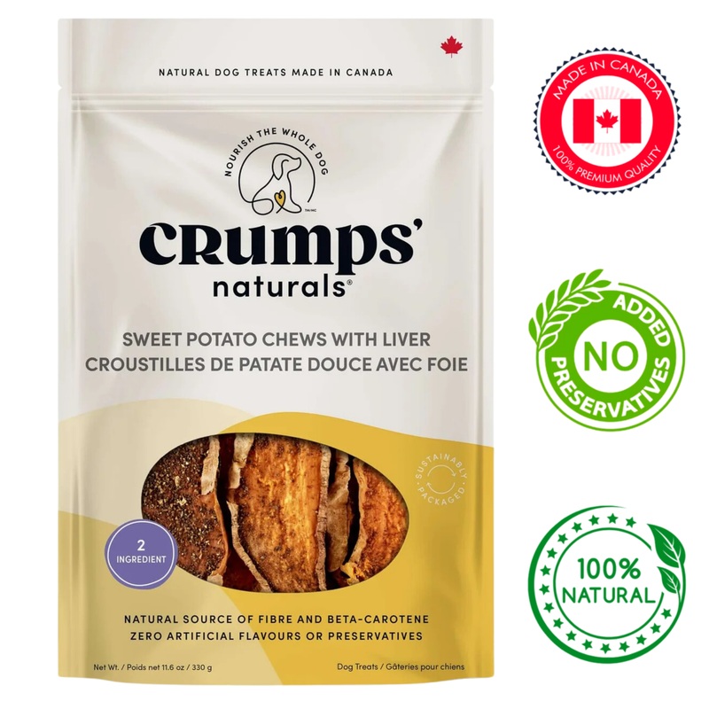 Crumps' Natural -  Dehydrated Sweet Potato And Liver Chews Dog Treats - 330 Grams
