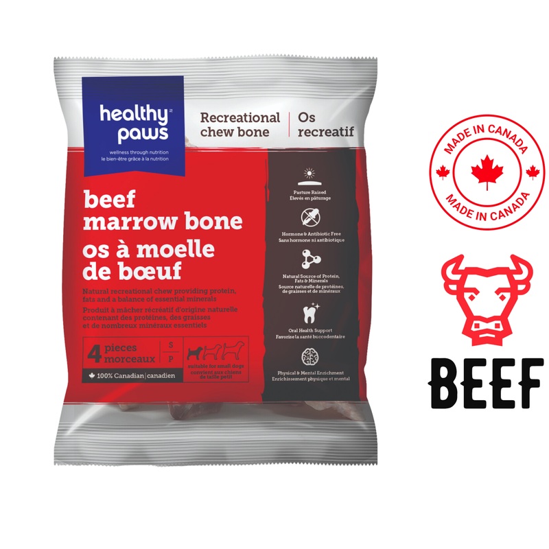 Healthy Paws - Small Beef Marrow Bones - 4 Pack