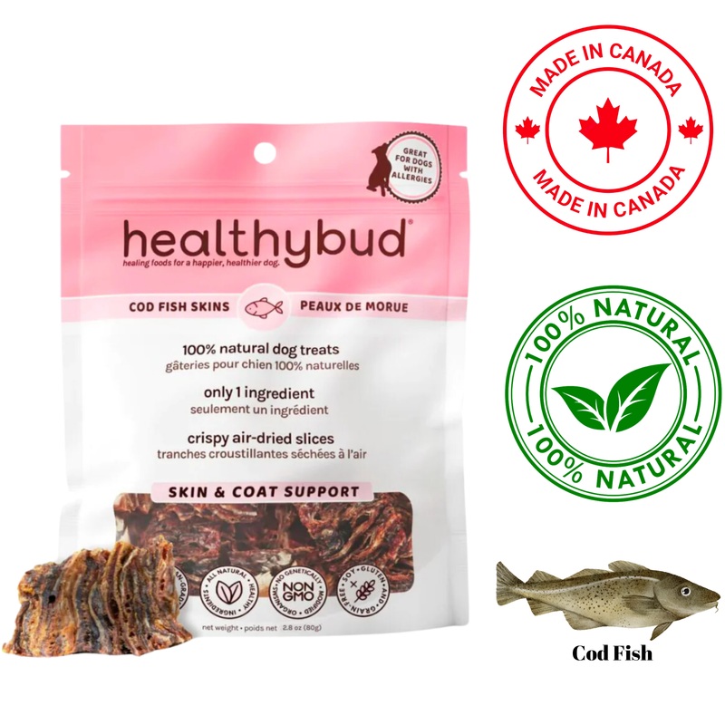 Healthybud - Cod Fish Skin Dog Treats - 80 Grams