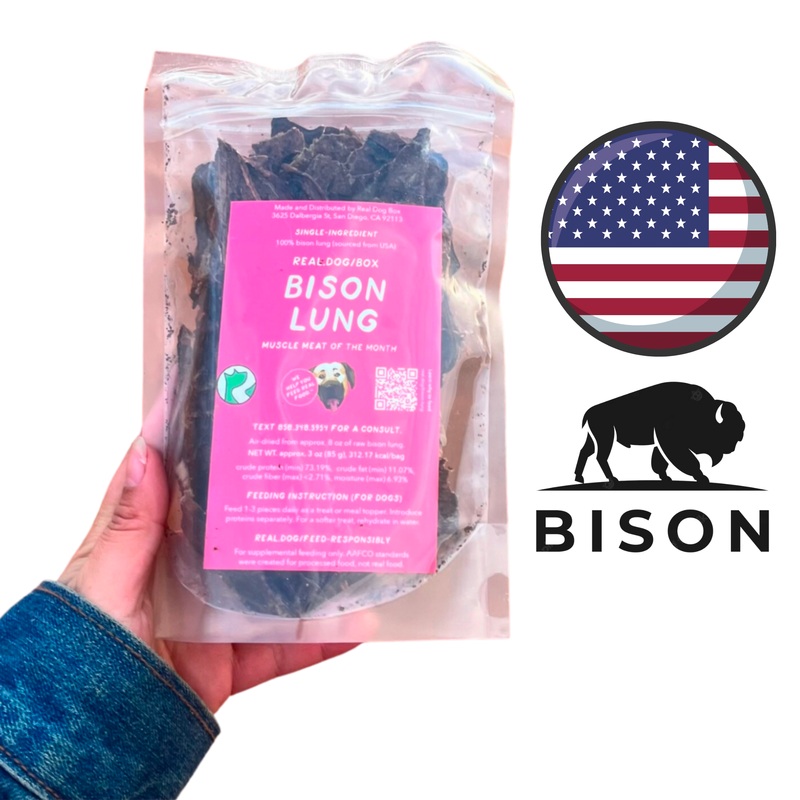 Real Dog Box - Air-Dried Bison Lung Dog Treats