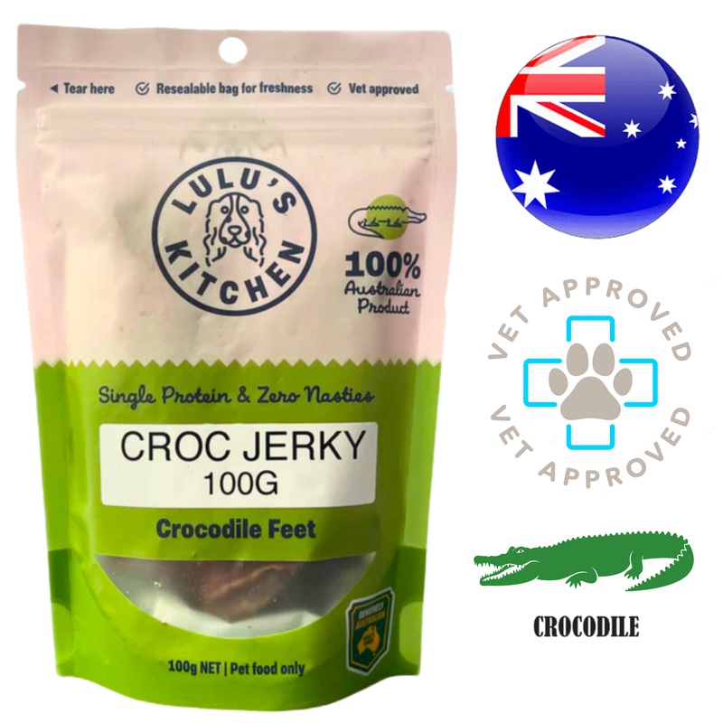 Rover Pet Products - Croc Jerky Dog Treats - 100 Grams