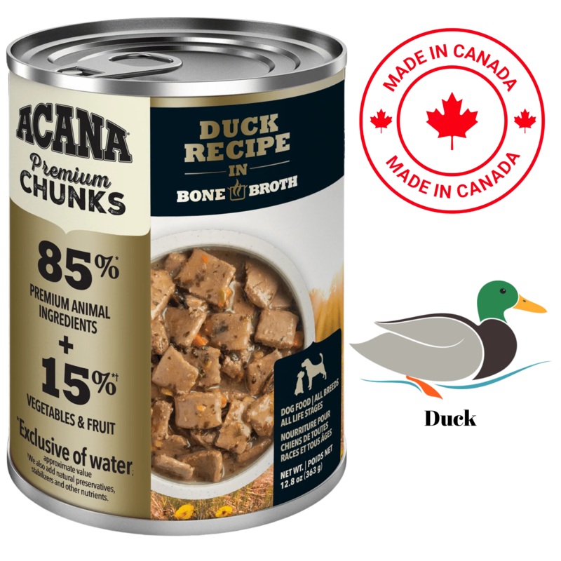 Acana - Duck in Bone Broth Canned Dog Food - 12.8 Oz