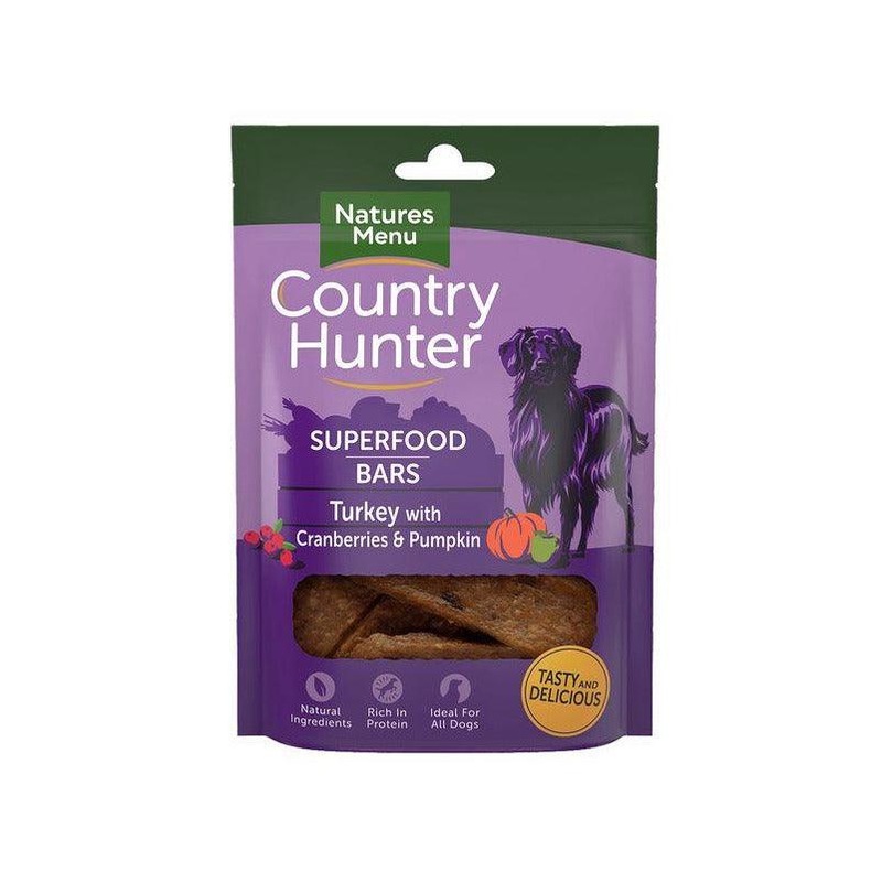 Country Hunter Superfood Bars Turkey Dog Treats 100g