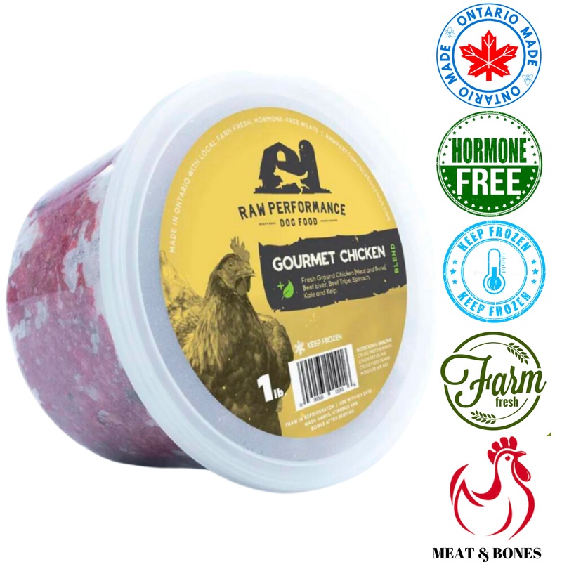 Raw Performance - Gourmet Chicken Raw Dog Food - 1 lb, 2 lb, 4 lb