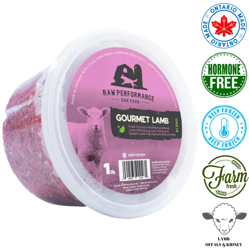 Raw Performance - Gourmet Lamb Raw Dog Food - 1 lb, 2 lb