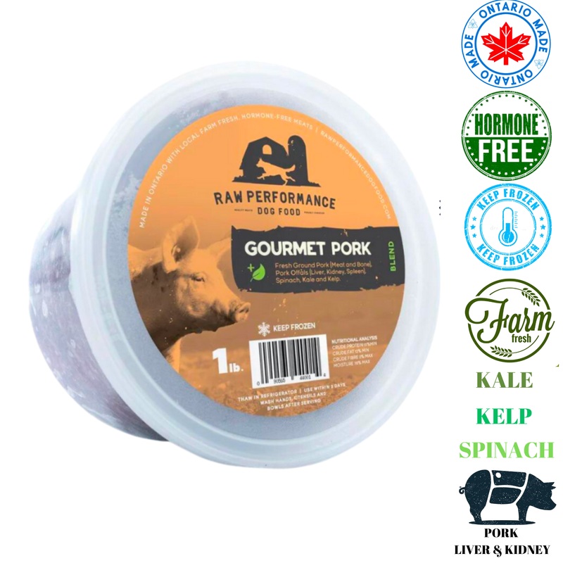 Raw Performance - Gourmet Pork Raw Dog Food - 1 lb, 2 lb, 4 lb