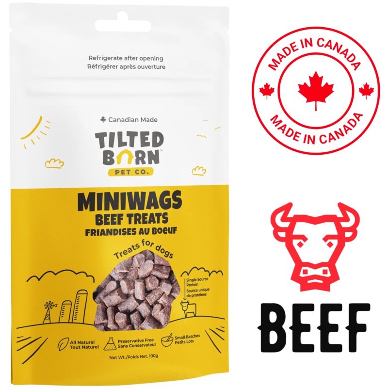 Tilted Barn - Canadian Beef MiniWags Dog Treats - 100 Grams