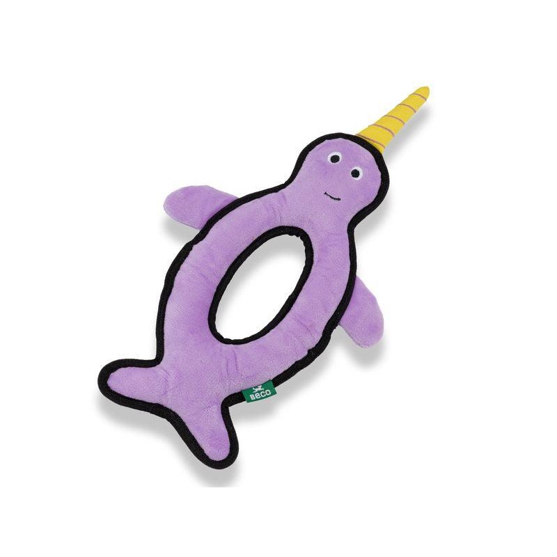 Beco Rough & Tough Recycled Plastic Narwhal Dog Toy