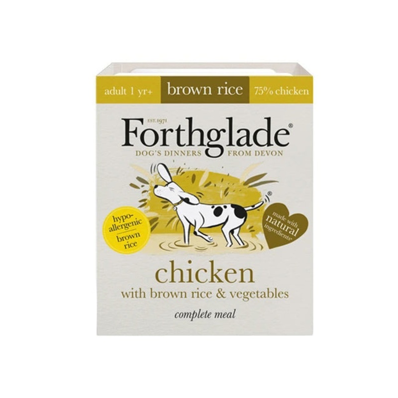 Forthglade Chicken with Brown Rice & Vegetables Natural Wet Dog Food (395g)