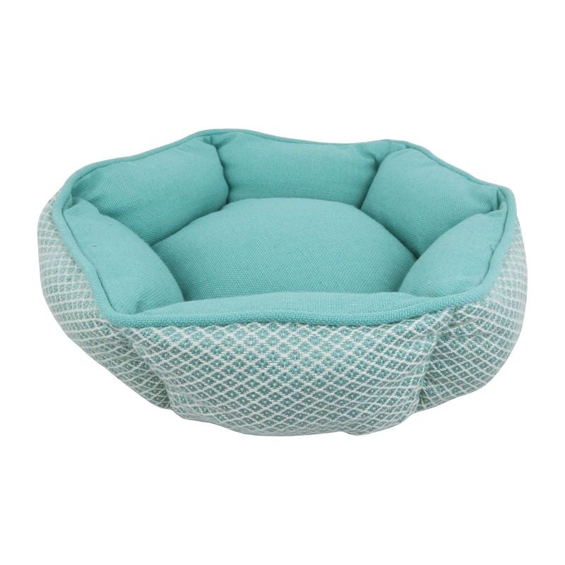 Resploot Teal Snakeskin Hexagonal Dog Bed