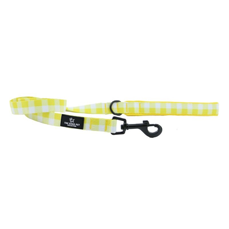 Ancol Soho Nylon Lead 100cm x 19mm - Yellow Check